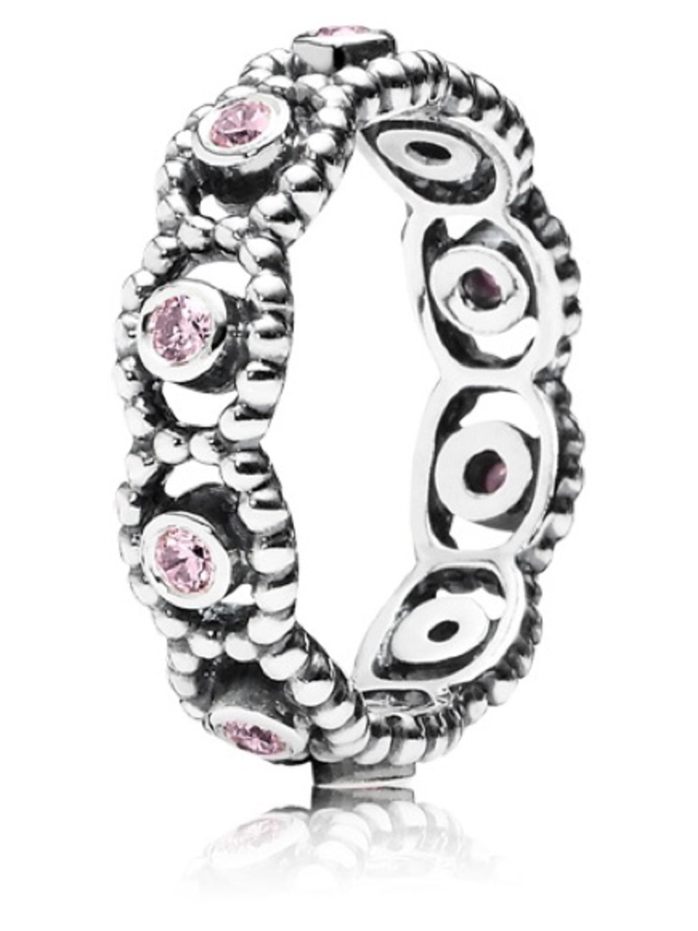 Genuine Retired PANDORA Her Majesty Ring w. Pink CZ; 190881PCZ
